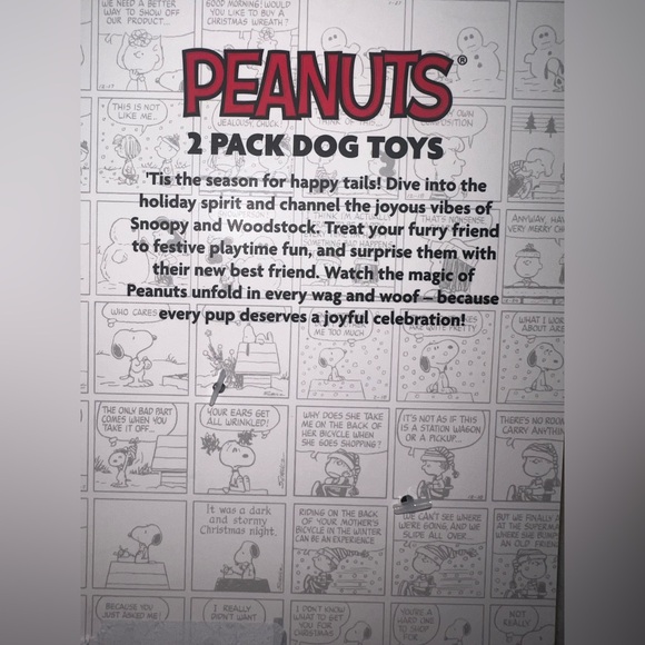 Peanuts Snoopy Holiday Dog Toys 2-Pack Squeaker Plush NWT - Picture 5 of 5